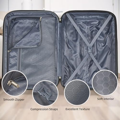 LARVENDER Luggage Sets 5 Piece Hardside Expandable Suitcase with Wheels Lock,PC+ABS Hardside Lightweight Rolling Suitcase for Women and Men,Cheetah - color: Cheetah, size: 5 Piece Set (20/24/28/DB/TB)