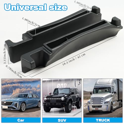 Car Seat Gap Filler with Drop Prevention & Storage Hook - Between Seats Console Organizer for SUV Truck - Car Accessories - Set of2 (Black)