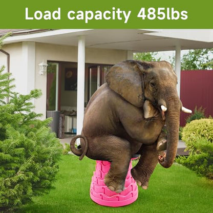 Upgraded Folding Stool - 485lbs Load Capacity,Telescopic Stool,Portable Collapsible Seat for Camping,Fishing,Hiking,Travel (Square-Pink) - color: Pink