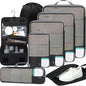 BAGAIL 4 Set/6 Set/8 Set Compression Packing Cubes Travel Accessories Expandable Packing Organizers (Half Mesh, 8-Jet Black) - color: 8-Jet Black, style: Half Mesh