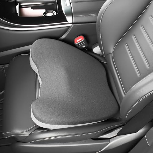 2 in 1 Car Seat Cushions or Lumbar Support Pillow for Driving, Memory Foam Truck Seat Pad for Office Chair, Sciatica & Lower Back Pain Relief, Grey