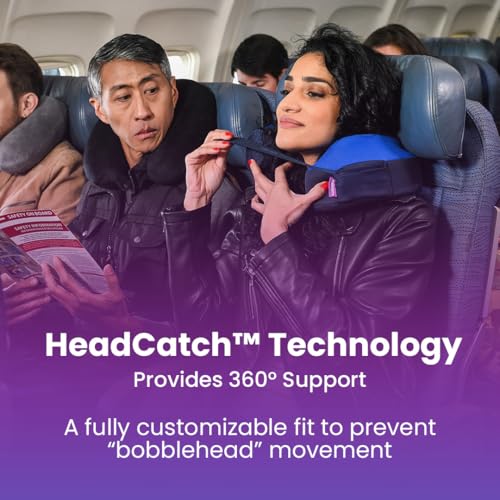 Cabeau Travel Neck Pillows for Airplanes – The Neck’s Evolution, TNE S3 – Supportive Memory Foam Design for Long Haul Flights – Attachable Seat Straps and 360° Support (Berlin Grey)