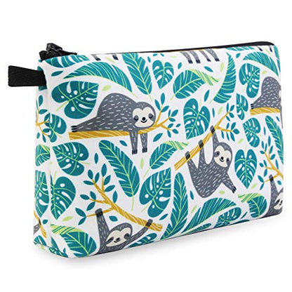 MAGEFY Small Makeup Bag Waterproof Cosmetic Bag Portable Travel Makeup Bags with Zipper Lightweight Makeup Pouch (1 pack, 0172 sloth gifts) - color: sloth