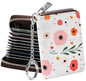 FurArt Zipper Wallet Women, RFID Blocking Credit Card Wallet, Business Card Holder, Compact Size KeyChain Wallet - color: Floral