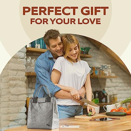 VonNova Women’s Insulated Lunch Bag with Premium 4mm Cooler Insulation, Cute Large 7L Lunch Tote for Office, Durable Small Lunch Box for Women, Stylish Lunchbox for Adults, Teens, Nurses, Teachers - color: grey-new
