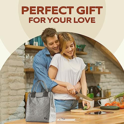 VonNova Women’s Insulated Lunch Bag with Premium 4mm Cooler Insulation, Cute Large 7L Lunch Tote for Office, Durable Small Lunch Box for Women, Stylish Lunchbox for Adults, Teens, Nurses, Teachers - color: grey-new