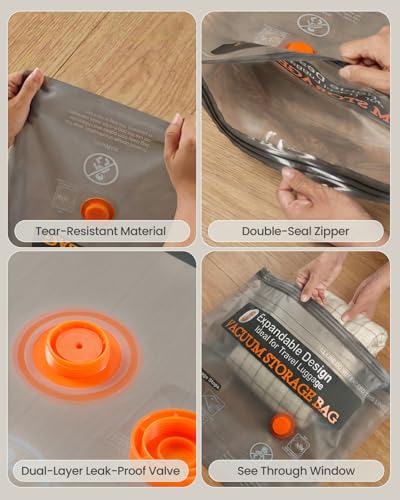 Vacuum Bags for Clothing Travel with Rechargeable Electric Pump, 15 Pack Compression Vacuuum Storage Bags for Luggage and Seasonal Storage, Space Saver Seal Bags for Cruise and Vacation - size: 15 Pack Travel Size