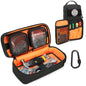 Rexmica Heavy Duty Small Tool Bag Storage with 2 Zipper Pouches, Multi-functional Tactical Molle Tool Organizer Case with Locking Carabiner for Camping, Road Trip, Electricians, EDC, Multimeter Case