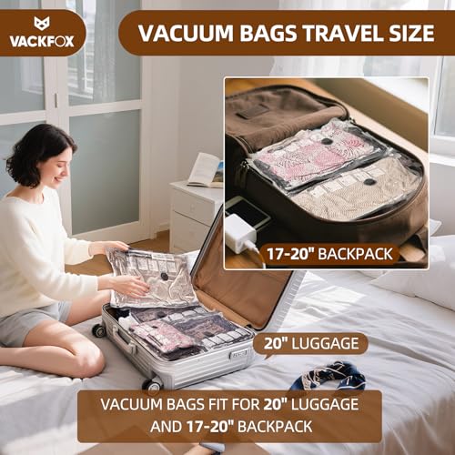 18 Pack Travel Vacuum Bags for Clothing with Electric Pump,Vacuum Travel Bags,Compression Packing Cubes for Luggage,Carry-on Space Saver Storage Bags for Cruise - style: 18 Vacuum Bags + Wirelwss Charging Pump