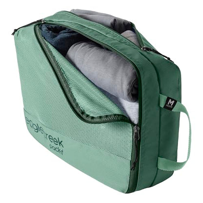 Eagle Creek Pack-It Reveal Clean/Dirty Cube M - Water-Resistant Dual Compartment Packing Cube With Internal Divider for Clean & Dirty Clothes - Travel Essentials - Willow Green - color: Willow Green