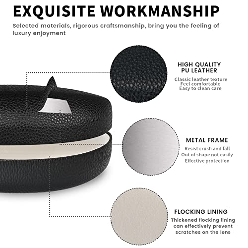 molshine Hard Shell Sunglasses Case,Classic Large Glasses Case for Sunglass,Eyeglasses with Cleaning Cloth,Pocket