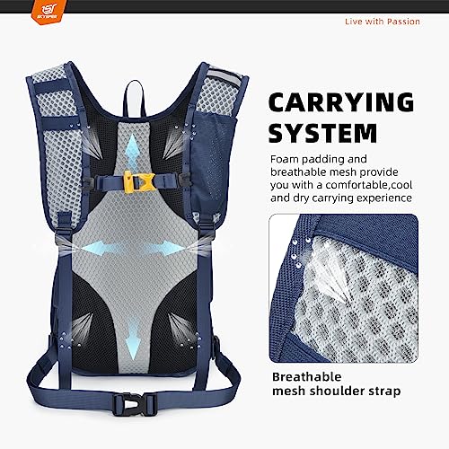 SKYSPER Small Hiking Backpack - 15L Travel Daypack Lightweight Bag Water Resistant Hiking Backpacks for Women Men - color: Lantc15-navyblue, size: Small
