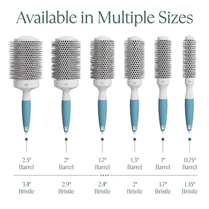 Professional Round Brush for Blow Drying - Small Ceramic Ionic Thermal Barrel Brush for Sleek, Precise Heat Styling and Salon Blowout - Lightweight Round Hair Brush (Barrel 1.3 inch, Bristle 2 Inch) - size: 1.3 Inch
