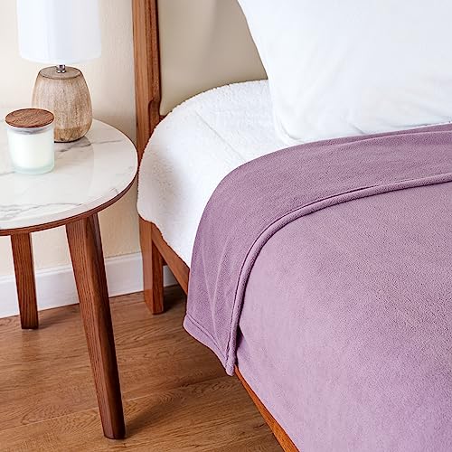 Berkshire Blanket Microfleece Twin Size Bed Blanket Lavender,Lightweight Soft Breathable Plush Micro Fleece Blanket for Bed Couch Sofa,60x92 Inches - color: Lavender, size: Twin/Twin XL