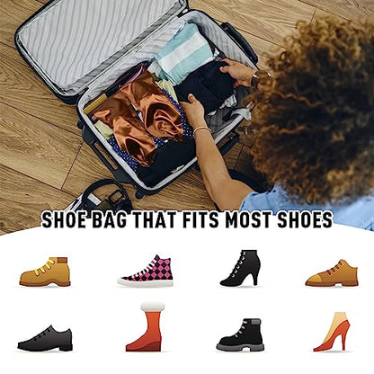 GONGKANGYUAN 10 Pack Shoe Bags for Travel Satin Fabric Shoe Bag with Drawstring for Men Women Travel Protecting Storing Shoes (Violets) - color: Violets