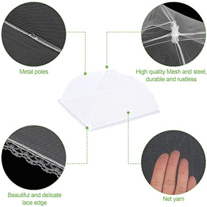 4 Pack Mesh Food Covers 17 inch, Large and Tall Food Covers, Pop-Up Mesh Food Covers Tent Umbrella for BBQs, Outdoors, Screen Tents, Parties Picnics, Fruit Cover - size: 4 Pack, 17 Inch