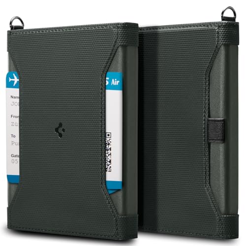 Spigen Life for Passport Card Cover Holder with RFID Blocking Technology Wallet Travel Documents Organizer Protector Accessories, SIM Card Pin Included - color: Military Green