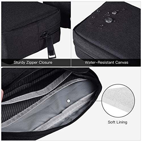 imComor Universal Electronics Accessories Case, 2-Pack Portable Soft Carrying Case Bag Wire Cable Organizer for Hard Drive, Power Adapter, Laptop Mouse, Cosmetics Kit, Small+Big-Black - color: Black