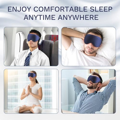 99% Fully Block Out Light Eye Sleep Mask, 3D Deep Contoured Eyes Cover Zero Pressure, Long Lash Extension Eyes Mask with Adjustable Straps for Sleeping Travel Home Nap Rest Women Men (Dark Blue) - color: Dark Blue
