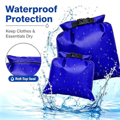 TRENDBOX Roll Top Waterproof Dry bag Kit Storage Compression Bag Sack Poch Packing Organizers Water Resistant Camping Travel - color: Set of 5 - Blue