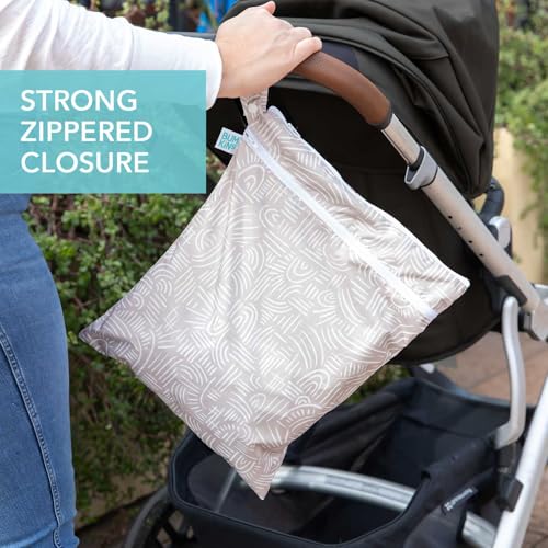 Bumkins - Waterproof Wet Bag & Clear Travel Bags - For Beach, Baby, Travel, Swim Suit, Cloth Diapers, Pump Parts, Pool, Gym, Toiletries - Reusable & Easy to Clean - Boho Beige - 4 Pack - color: Boho Beige 4pc