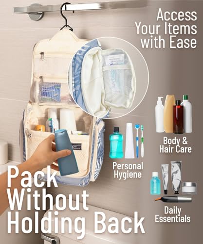 D&D Wanderlust D&D Hanging Travel Toiletry Bag for Men and Women – Cosmetics, Makeup and Toiletries Organizer Kit with 10 Compartments - color: Floral