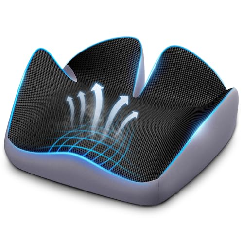Seat Cushion for Relief Sciatica - Memory Foam Cushion for Office Chair, Hip & Coccyx Pain Relief for Long Sitting,2025 Upgraded X-Large Seat Pillow for Soft Support,for Game Chair/Wheelchair - size: 20.2*17.3*6.2