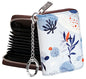 FurArt Zipper Wallet Women, RFID Blocking Credit Card Wallet, Business Card Holder, Compact Size KeyChain Wallet - color: Foliage