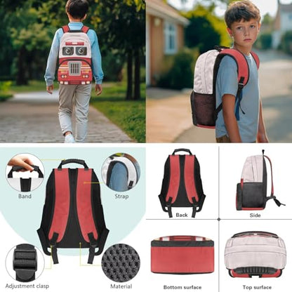 School Backpack for Boys,Fire Truck 3PCS School Backpacks for Primary Study, Lightweight Bookbag with Lunch Bag Bundle for Kids Teens Students - color: Fire Truck-1