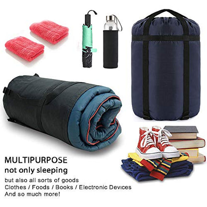 Compression Stuff Sack, 24L/36L/46L Sleeping Bags Storage Stuff Sack Organizer Waterproof Camping Hiking Backpacking Bag for Travel - Great Sleeping Bags Clothes Camping - color: Dark Blue 46L 2-PACK