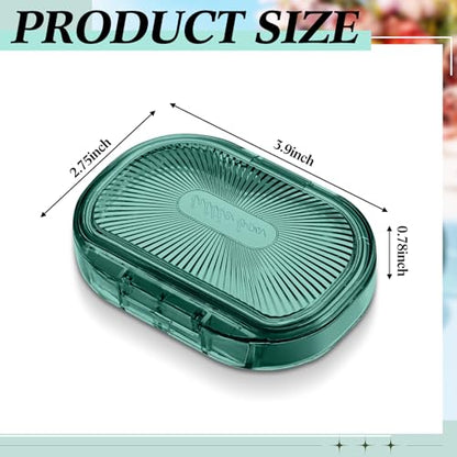 Kigley 4 Pcs Hair Tie Container Small Portable Travel Cotton Swab Holder Dispenser with Lid Plastic Box Storage Containers for Small Items, 3.94 x 2.76 Inch (Green) - color: Green