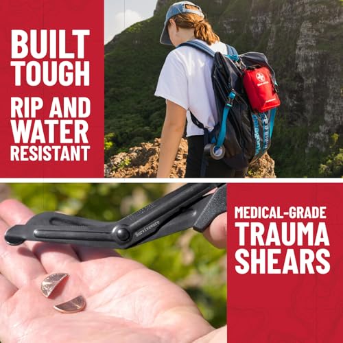 Surviveware 98 Pcs Comprehensive Premium Survival First Aid Kit - Medical Emergency Kit for Travel Camping Gear, Home Essentials & Outdoor Emergencies - HSA & FSA Eligible Survival Kit - style: Travel