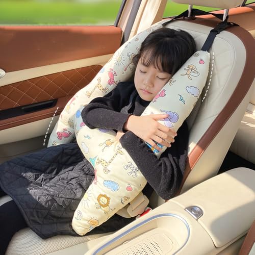 SIQITECHNO Car Travel Pillow H-Shape Seat Pillow Kids Adults Soft Neck Pillow Breathable Head and Body Support Pillow Car Aircraft Sleeping Cushion for Long Journey Road Trip Travel Accessories - color: Cartoon Animals