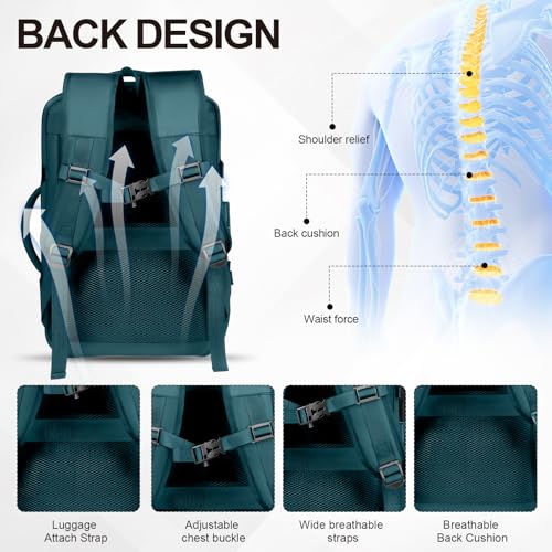 Vacuum Seal Backpack Travel with Pump, Expandable Vacuum Backpack with Air Compression System, Airback Vacpack TSA Lock Water Resistant Carry-On Luggage (Blue) - color: Blue