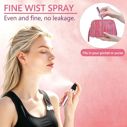 opasyo Refillable Perfume Portable Atomizer Bottle Refillable Perfume Spray, Leak-Proof Perfume Spray Bottle, Travel Perfume for Traveling and Outgoing (5ml, 4 Pack Silver/Pink/Gold/Black) - color: Silver, Pink, Gold, Black