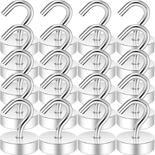 Neosmuk Magnetic Hooks, Cruise Ship Essentials, 40lb+ Heavy Duty Magnetic Hooks for Cruise Cabins, Refrigerator, Grill, Hanging, and Travel | Extra Strong Must-Haves Magnet Hook,Silver,Pack of 20 - color: Silver, size: 40lb