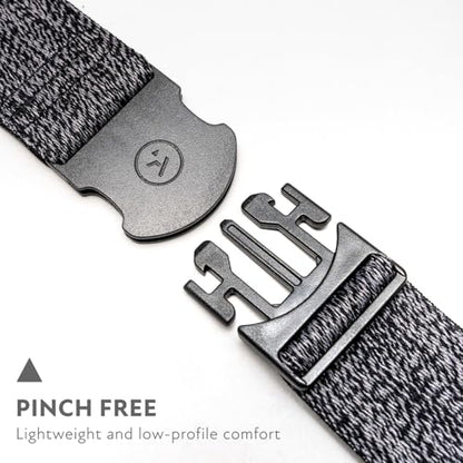 Arcade The Original Unisex Adventure Belt, Heavy Duty Elastic Webbing, Non-Metal Travel Friendly Buckle - color: Foundation - Heather Black