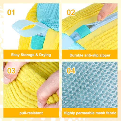 Shoe Washing Machine Bag – Reusable Laundry Shoe Bag for Sneakers, Running Shoes & White Shoes, Helps Protect Against Deformation, Scratches & Washer Damage (White) - color: White
