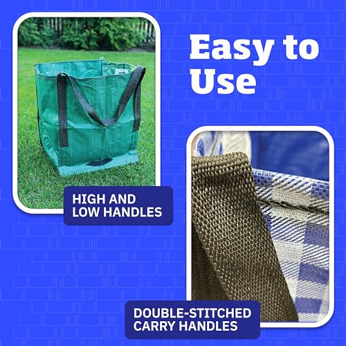 DURASACK Heavy Duty Storage Tote Bag 22-Gallon Rugged Woven Polypropylene Moving Bag, Reusable Self-Standing Design, Holds up to 500 Pounds, Pack of 4, Green - color: Green, size: Pack of 4