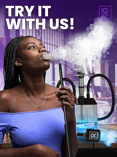 M. ROSENFELD Purple Mini Hookah Pump Hookah Starter with Rechargeable Battery - Electric Hookah Starter Vacuum Kit with Led Light - Mini Portable Charcoal Starter