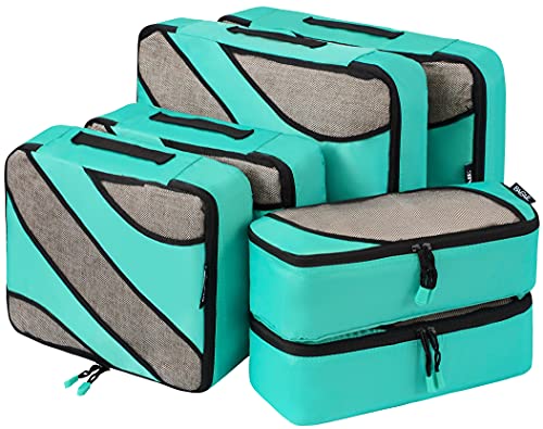 BAGAIL 6 Set Packing Cubes,Travel Luggage Packing Organizers - color: The Turquoise, style: 6 Set