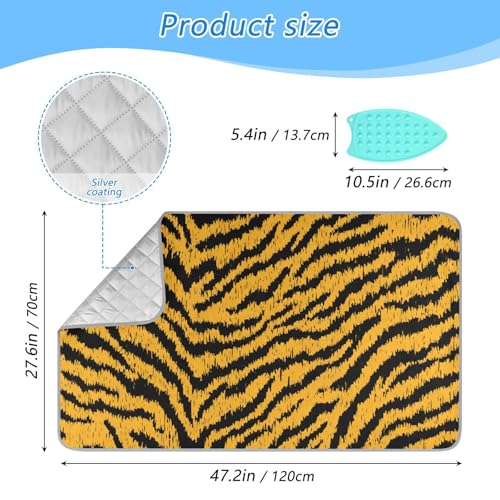 Classical Tiger Skin Print Ironing Mat for Table top Portable Ironing Pad Blanket for Washer Dryer Countertop Travel - color: Classical Tiger Skin Print