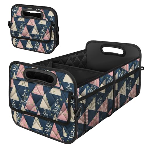 Deosk Trunk Organzier and Storage with Reinforced Handles,Car Accessories for Women/Men 50L Waterproof Polyester for Car/SUV/Minivan/Truck(Medium, Triangle) - color: Triangle, size: Medium