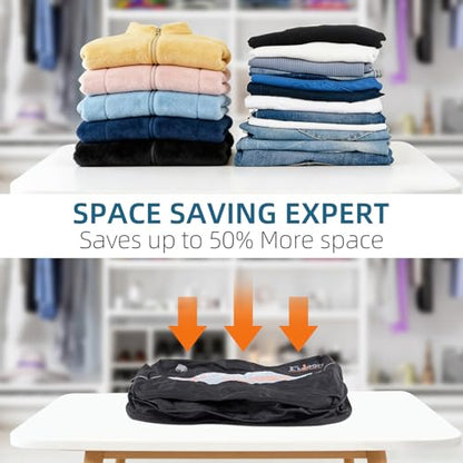 Fuloon Space Saver Vacuum Storage Bags, 20-Inch Travel Compression Bags for Air Travel, Business Trip, Carry-On Suitcases & Backpack, Black (1 Pack, Without Pump) - size: 1 Pack Without Pump