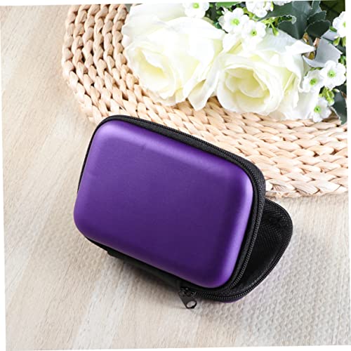 Eva Earphones Case Cable Storage Compact Travel Organizer Pouch Cable Organizer Case - color: Purple