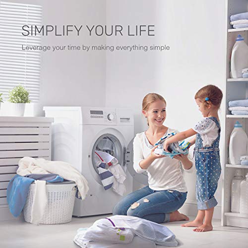 Mesh Laundry Bags for Delicates – 3 Medium Durable Net with Anti Rust Zipper, Hanging Loop-Garment Safe Wash Bags and Organizer for Washing Machine, Lingerie, Socks, Bra, Underwear, Baby Items, Travel - size: Medium