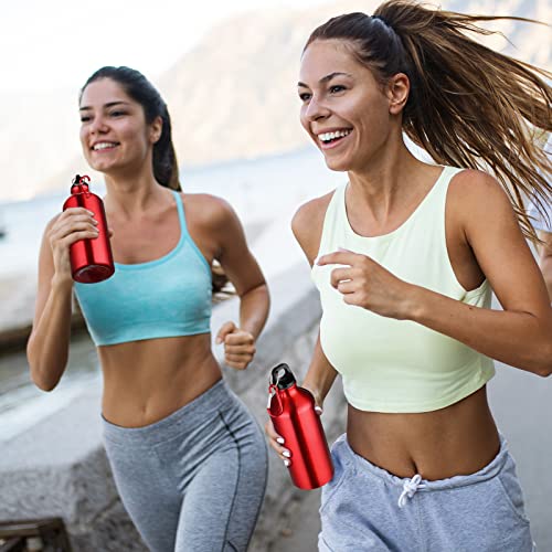 CHENGU Aluminum Water Bottle 20 oz Reusable Bottles Lightweight Leak Proof Aluminum Sports Travel Bottles with Twist Cap Buckle for Gym, Hiking, Cycling, Camping, Fishing - color: Red