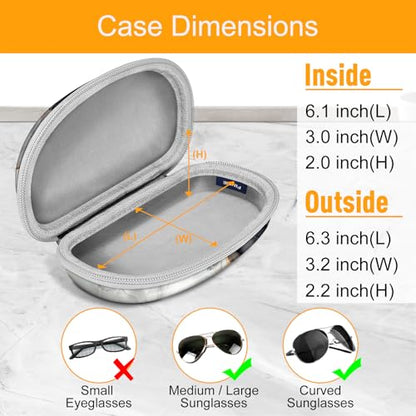 Fintie Sunglasses Case with Carabiner, Hard Shell Shockproof Sport Glasses Cases Travel Zipper Eyeglasses Holder, Cloudy Marble - color: Cloudy Marble
