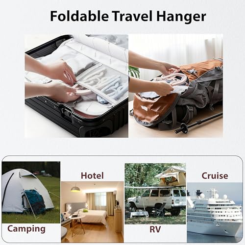 Travel Hangers, Cruise Ship Essentials Travel Essentials, Portable Cruises Must Haves 2026, Folding Hangers for Suitcase, RV Camping Airplane Europe Vacation Essential (30, Black) - color: Black