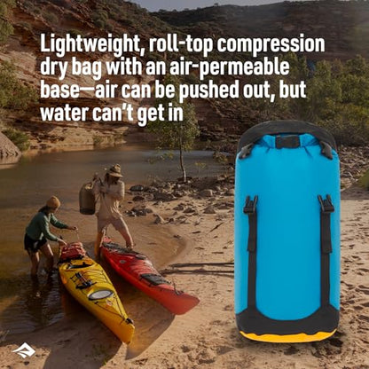 Sea to Summit eVac Compression Dry Bag, Waterproof Compression Sack, 13 Liter, Turkish Tile Blue - color: Turkish Tile Blue, style: 13 Liter